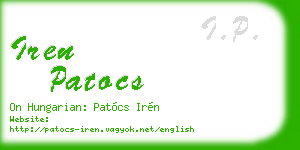 iren patocs business card